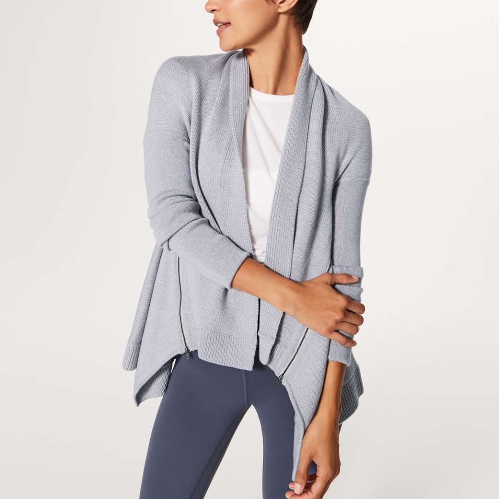 Lululemon Grey Wrap It Up Sweater size 8